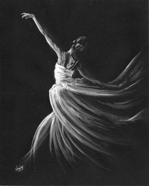 black ballet dancer painting