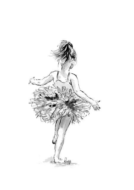 Ballet dancer Ink Illustration 1