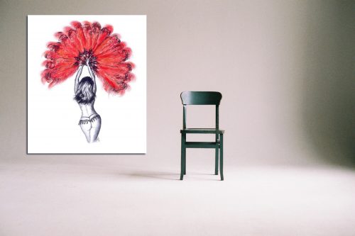 ‘Little Miss Peachy’ - Large Canvas With Chair
