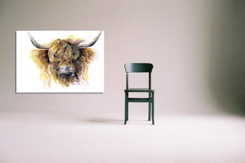 ‘Clover McMooFace’ - Wall Art with Chair