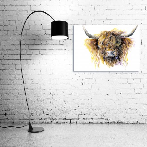 ‘Clover McMooFace’ - Wall Art with Lamp