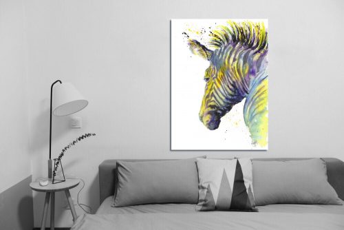 ‘Zebedee Zebra’ - Framed print with Sofa
