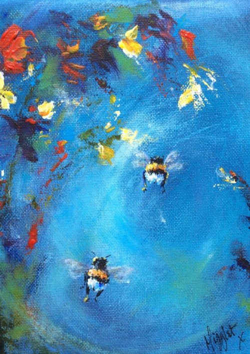 Heading for Home A4 Bee Painting
